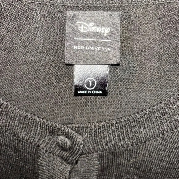 Her Universe Disney Black Cherry Embroidered Women's Sweater - Picture 2 of 2